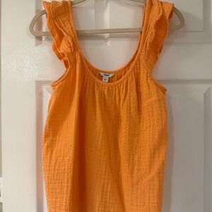 Sonoma Cotton Gauze Ruffle Sleeve Tank - small - Euc